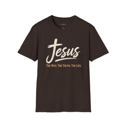 Jesus Script T‑Shirt — 'Jesus: The Way. The Truth. The Life.' Christian Faith Tee