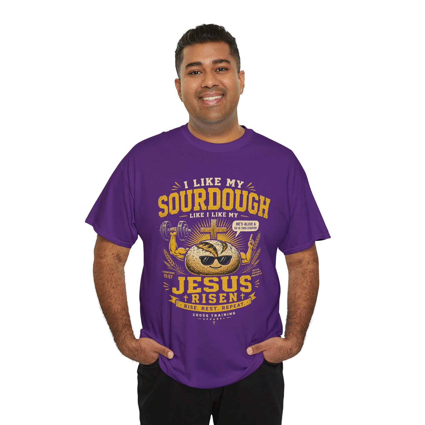 Jesus Is Risen Sourdough T-Shirt — Funny Christian Baking Tee