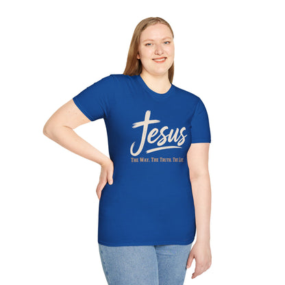 Jesus Script T‑Shirt — 'Jesus: The Way. The Truth. The Life.' Christian Faith Tee