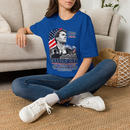Charlie Kirk Tribute T-Shirt — "Well done, good and faithful servant" Matthew 25:21