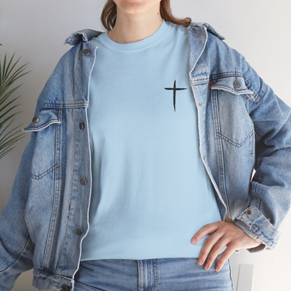 Christian Cross Tee — "May Heavenly Things Constantly Interrupt Our Earthly Things" Inspirational T‑Shirt