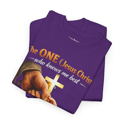Christian T-Shirt — "The ONE (Jesus Christ)" Cross & Romans 5:8 Inspirational Tee