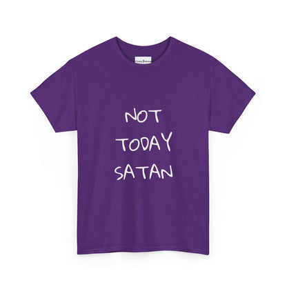 Funny Graphic Tee: Not Today Satan Unisex Heavy Cotton T-Shirt, Humorous Gift, Casual Wear, Everyday Comfort, Unique Statement Tee