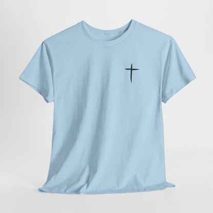 Christian Cross Tee — "May Heavenly Things Constantly Interrupt Our Earthly Things" Inspirational T‑Shirt