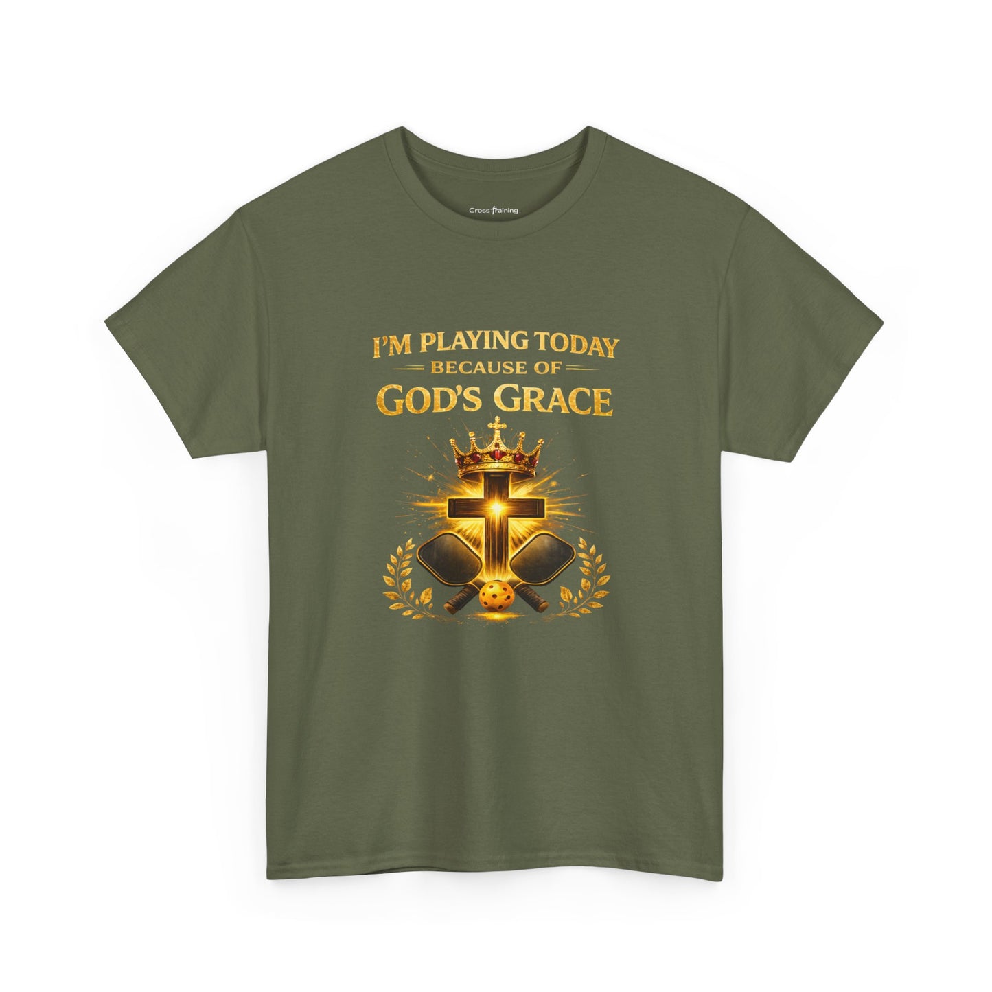 God’s Grace Tee — "I’m Playing Today Because of God’s Grace" Christian T-Shirt (Ephesians 2:8-10)