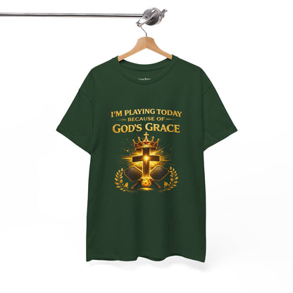 God’s Grace Tee — "I’m Playing Today Because of God’s Grace" Christian T-Shirt (Ephesians 2:8-10)