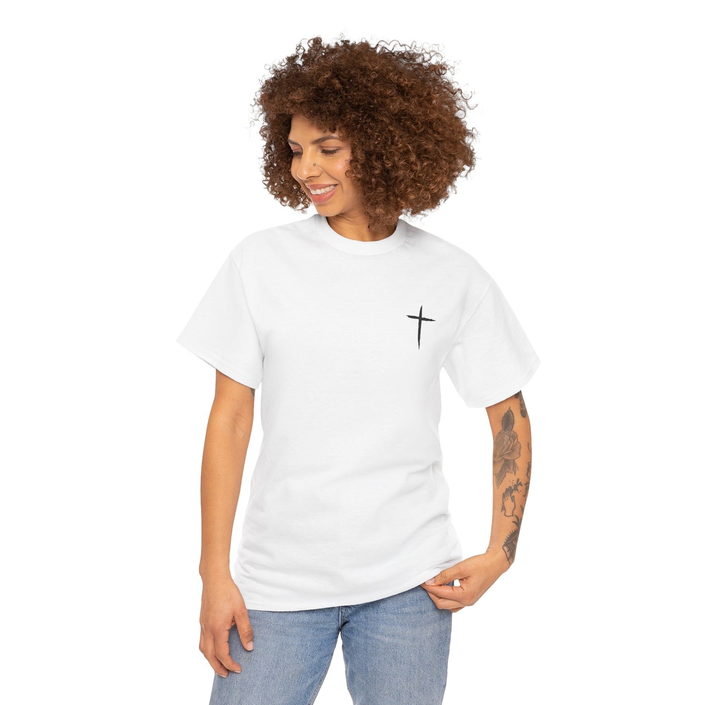 Christian Cross Tee — "May Heavenly Things Constantly Interrupt Our Earthly Things" Inspirational T‑Shirt
