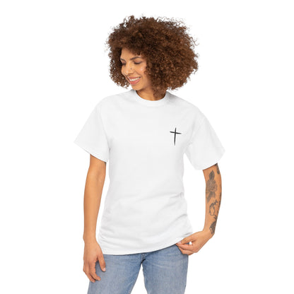 Christian Cross Tee — "May Heavenly Things Constantly Interrupt Our Earthly Things" Inspirational T‑Shirt