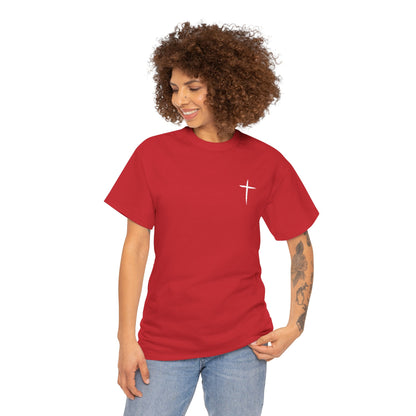 Christian Cross Tee — "May Heavenly Things Constantly Interrupt Our Earthly Things" Inspirational T‑Shirt
