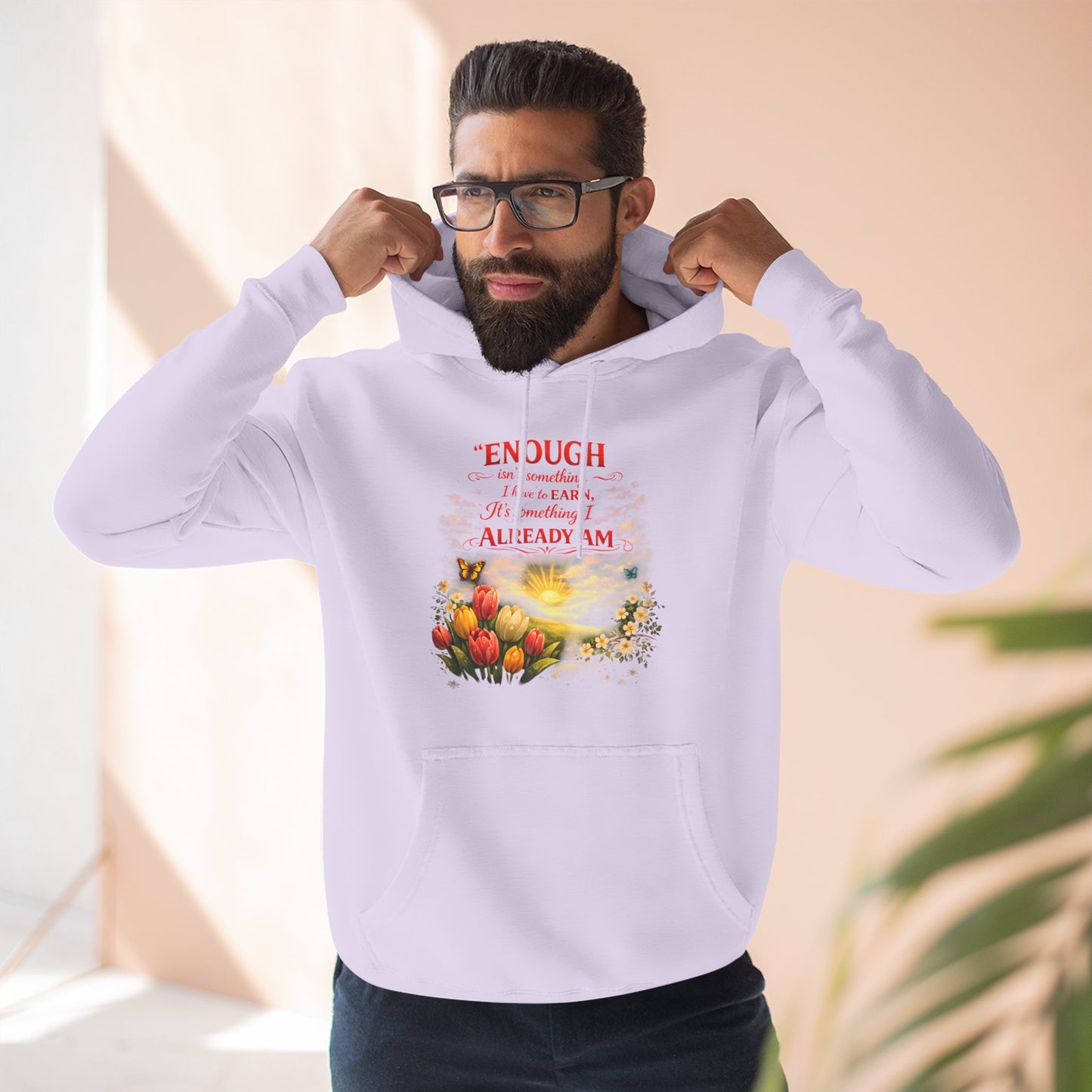 Christian Hoodie — Spiritual Scripture Floral Design ("Even Before He Made the World")