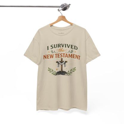 I Survived the New Testament T-Shirt — Christian Faith Cross Tee