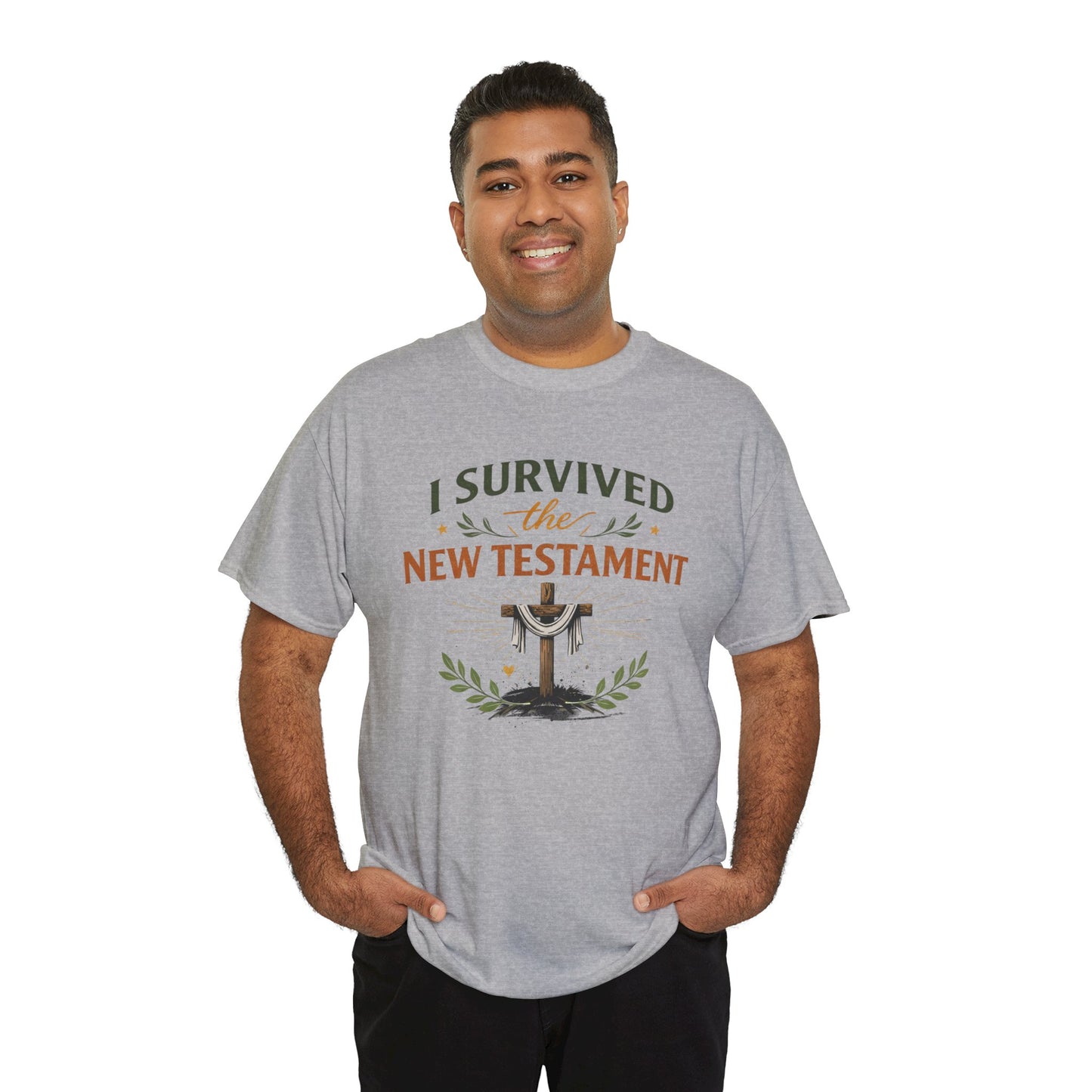 I Survived the New Testament T-Shirt — Christian Faith Cross Tee
