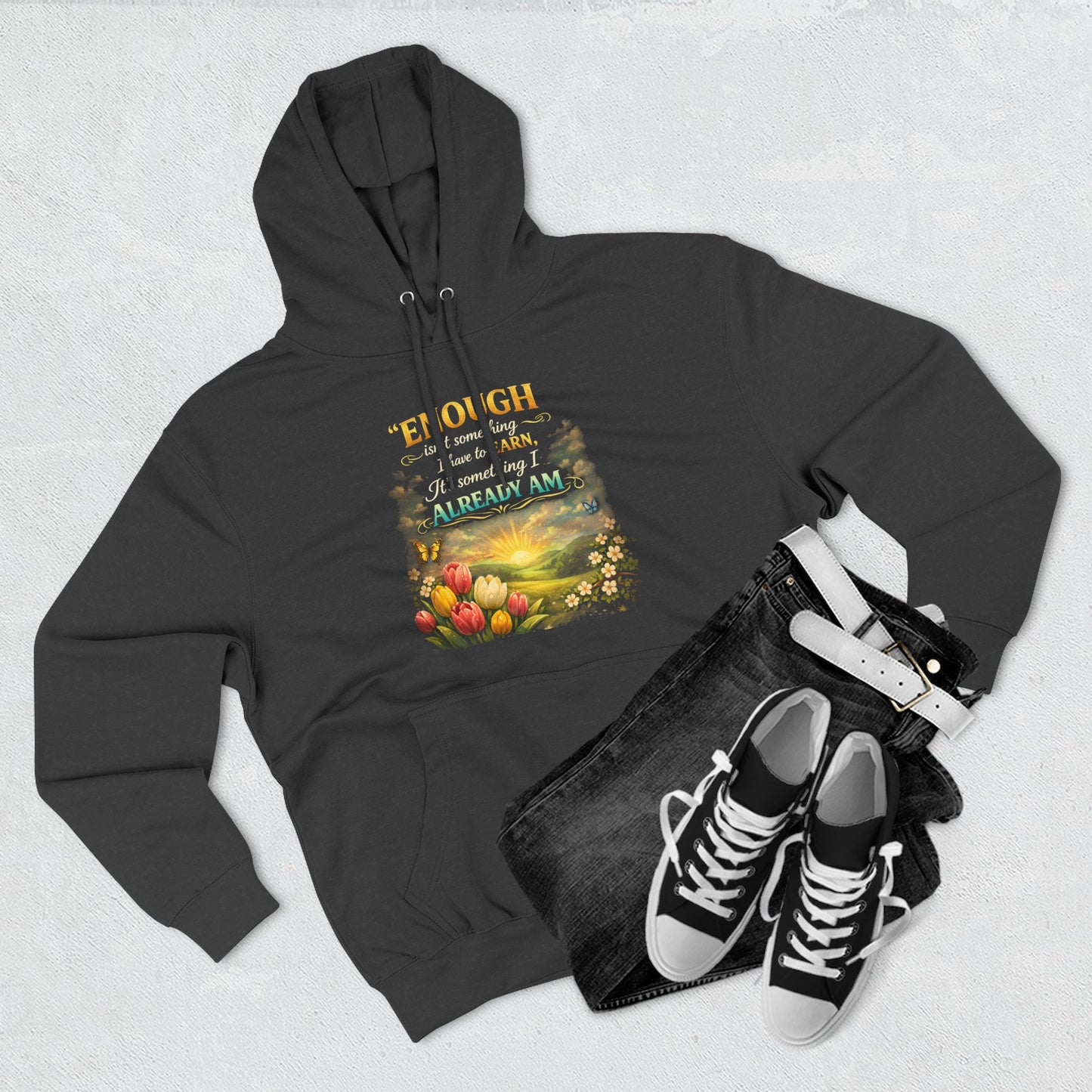 Enough — Inspirational Christian Hoodie with Scripture (Ephesians)