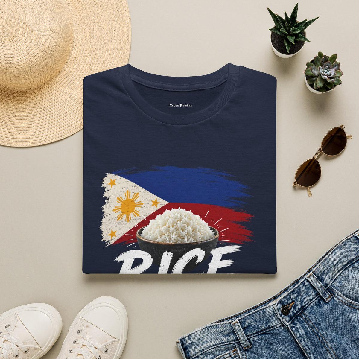 Rice Is Life T-Shirt — Filipino Flag Rice Bowl Graphic Tee