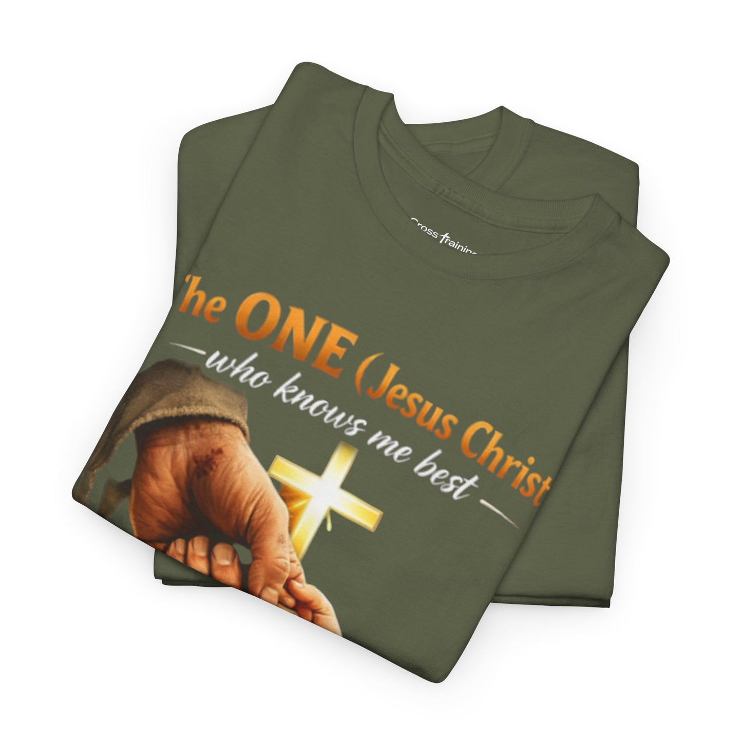 Christian T-Shirt — "The ONE (Jesus Christ)" Cross & Romans 5:8 Inspirational Tee