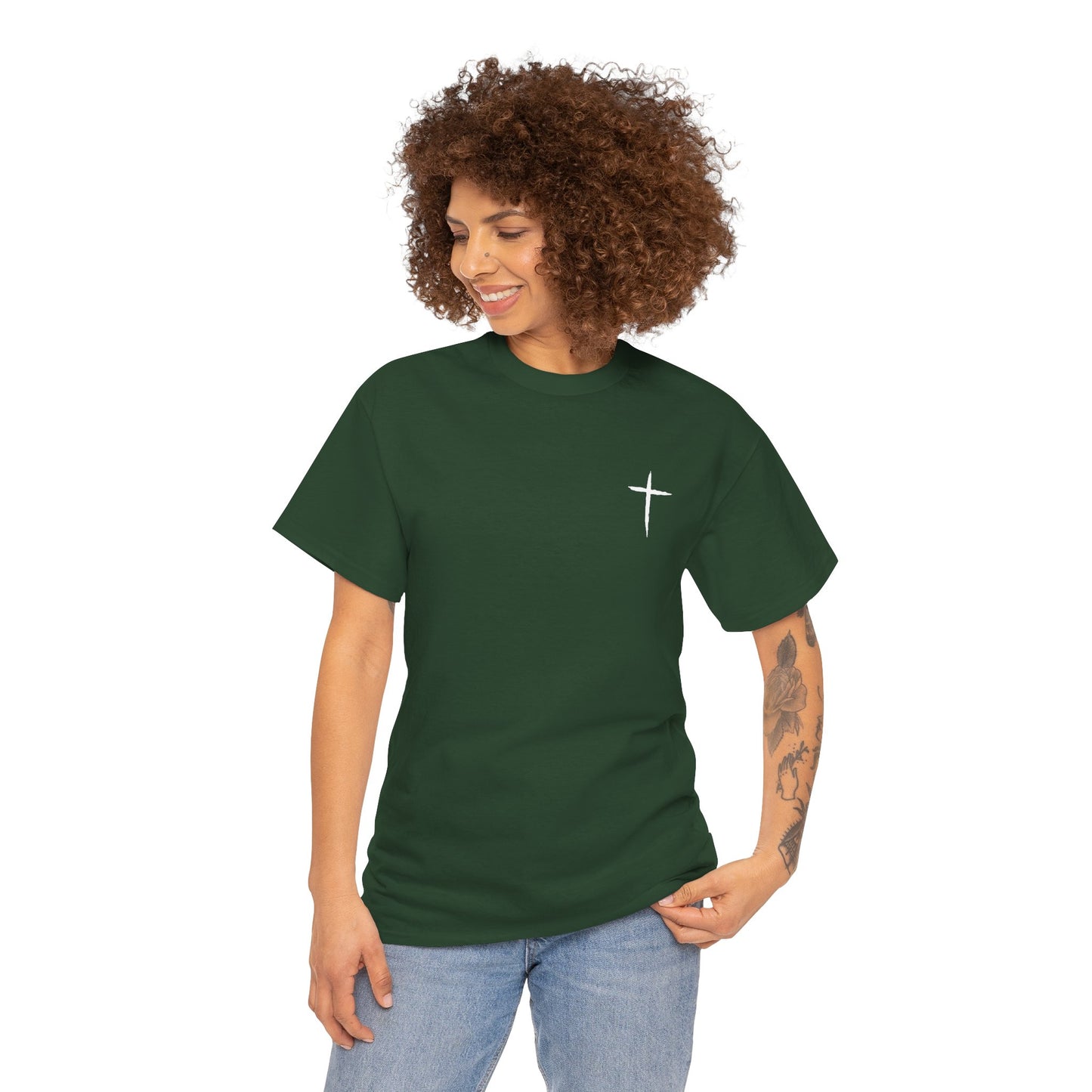 Christian Cross Tee — "May Heavenly Things Constantly Interrupt Our Earthly Things" Inspirational T‑Shirt