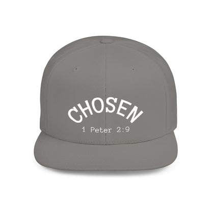 Chosen Flat Bill Snapback Hat, Inspirational Cap for Everyday Wear, Stylish Gift for Teens, Faith-Based Accessory, Summer Style