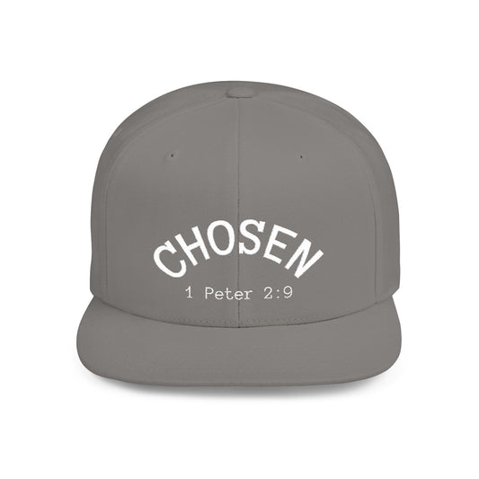Chosen Flat Bill Snapback Hat, Inspirational Cap for Everyday Wear, Stylish Gift for Teens, Faith-Based Accessory, Summer Style