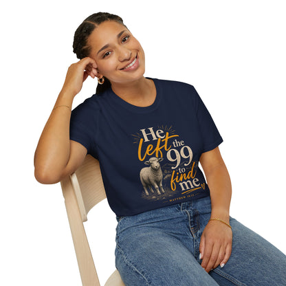He Left the 99 T-Shirt — Christian Shepherd & Lamb Faith Tee