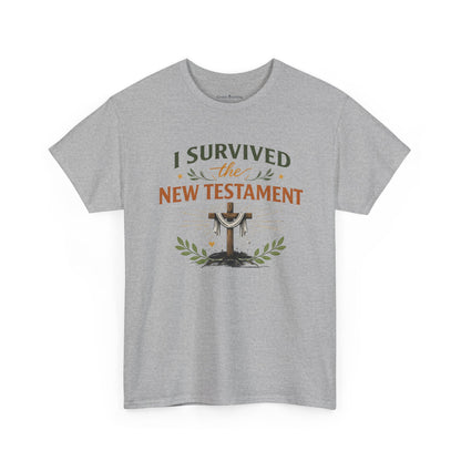 I Survived the New Testament T-Shirt — Christian Faith Cross Tee
