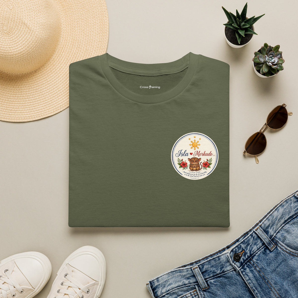 Isla Mercado Floral Tiki Graphic T-Shirt