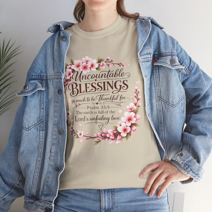 Blessings Floral T-Shirt — "Uncountable Blessings" Psalm 31 Faith Tee