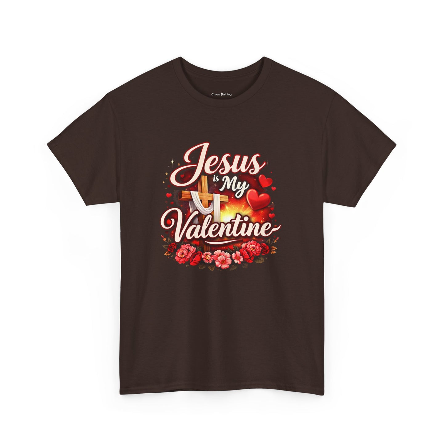 Jesus My Valentine T-Shirt — Christian Valentine Tee with Cross & Hearts