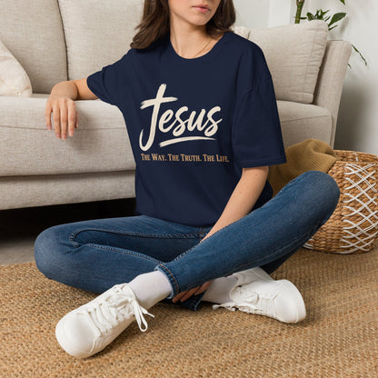 Jesus Script T‑Shirt — 'Jesus: The Way. The Truth. The Life.' Christian Faith Tee