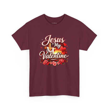 Jesus My Valentine T-Shirt — Christian Valentine Tee with Cross & Hearts