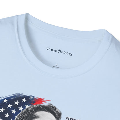 Charlie Kirk Tribute T-Shirt — "Well done, good and faithful servant" Matthew 25:21