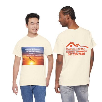 Christian Sunset T-Shirt — "Before I Formed You I Knew You" Scripture Tee