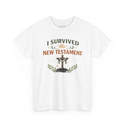 I Survived the New Testament T-Shirt — Christian Faith Cross Tee