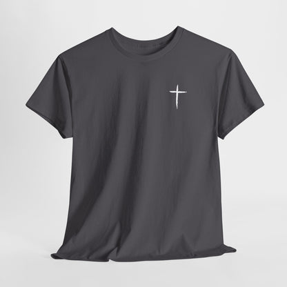 Christian Cross Tee — "May Heavenly Things Constantly Interrupt Our Earthly Things" Inspirational T‑Shirt