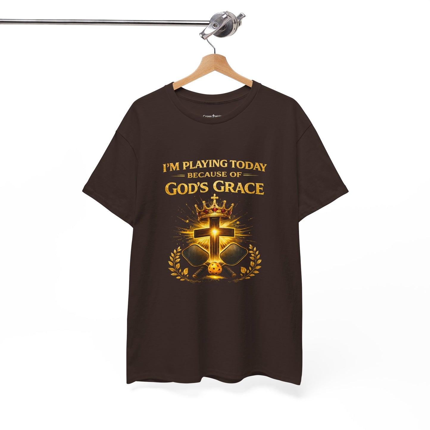 God’s Grace Tee — "I’m Playing Today Because of God’s Grace" Christian T-Shirt (Ephesians 2:8-10)
