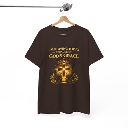God’s Grace Tee — "I’m Playing Today Because of God’s Grace" Christian T-Shirt (Ephesians 2:8-10)