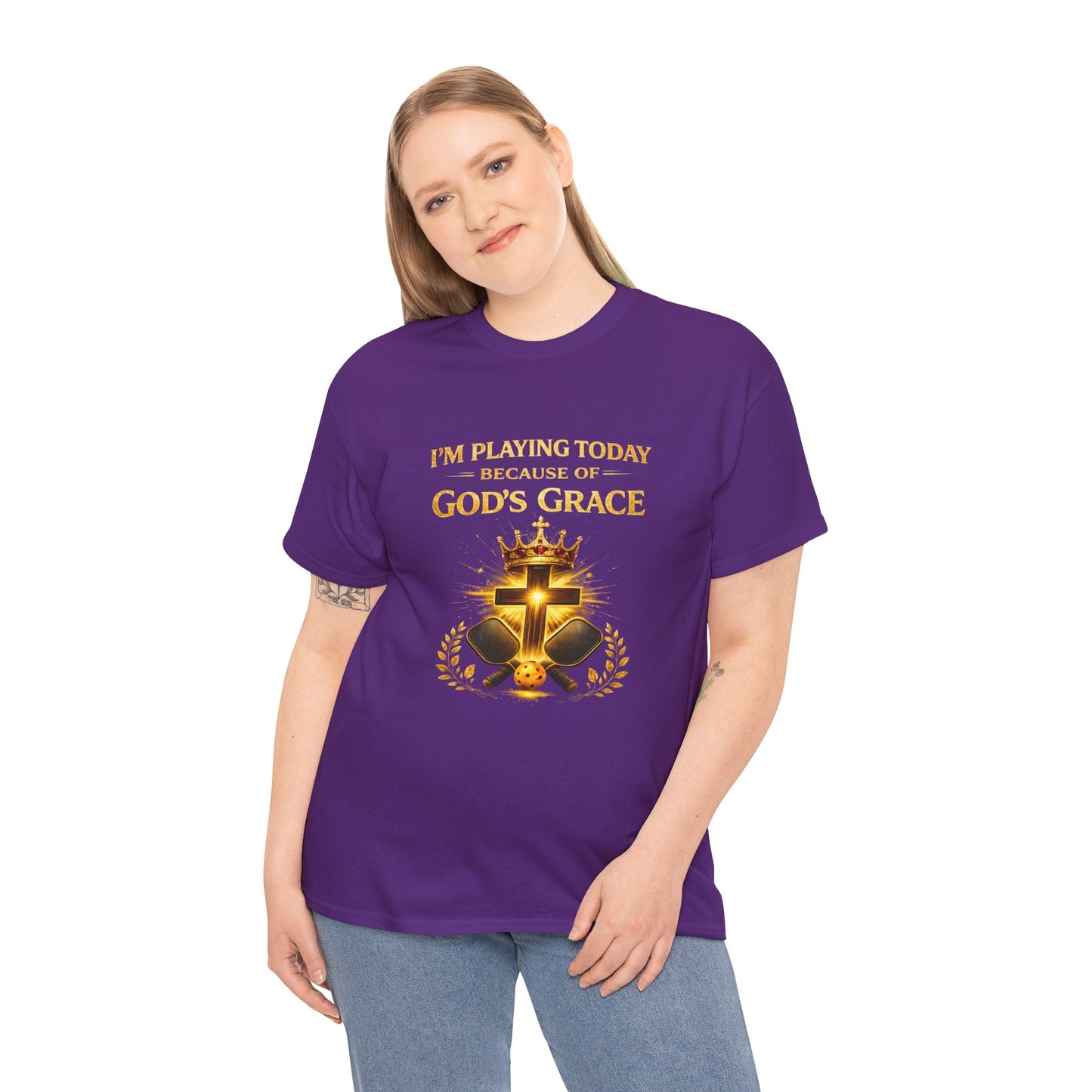 God’s Grace Tee — "I’m Playing Today Because of God’s Grace" Christian T-Shirt (Ephesians 2:8-10)