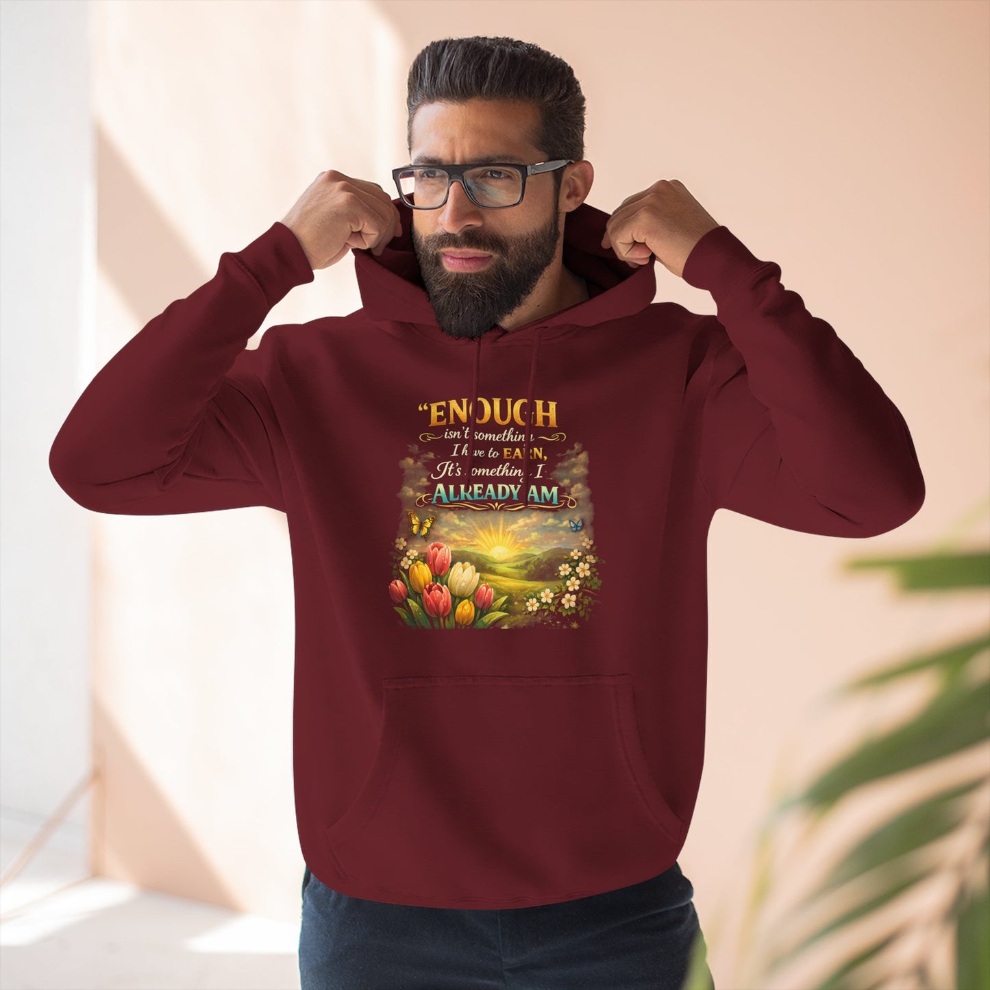Enough — Inspirational Christian Hoodie with Scripture (Ephesians)