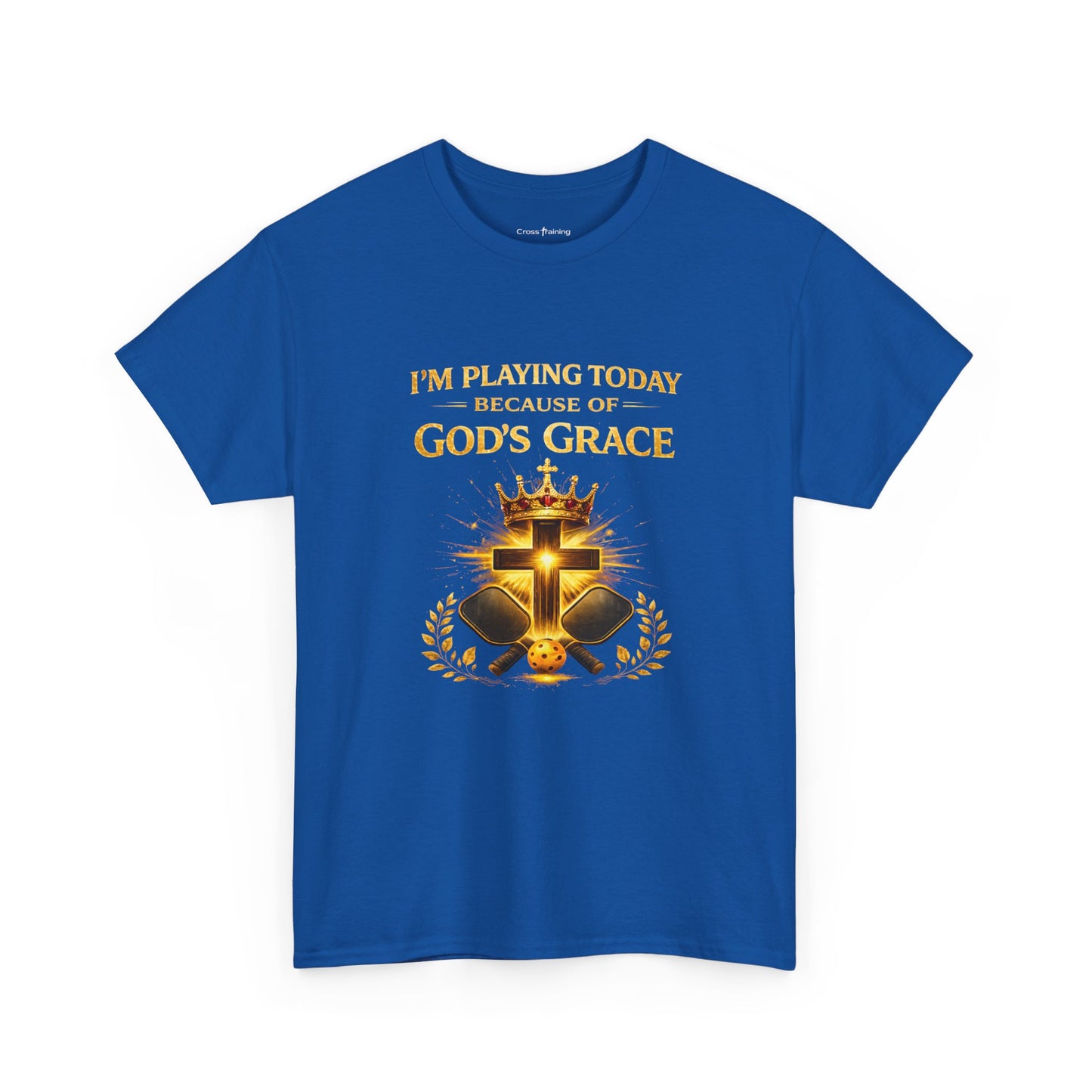 God’s Grace Tee — "I’m Playing Today Because of God’s Grace" Christian T-Shirt (Ephesians 2:8-10)