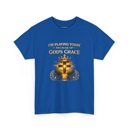 God’s Grace Tee — "I’m Playing Today Because of God’s Grace" Christian T-Shirt (Ephesians 2:8-10)