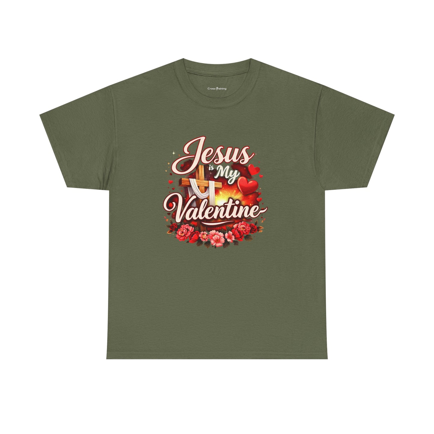 Jesus My Valentine T-Shirt — Christian Valentine Tee with Cross & Hearts
