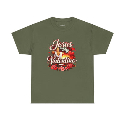 Jesus My Valentine T-Shirt — Christian Valentine Tee with Cross & Hearts