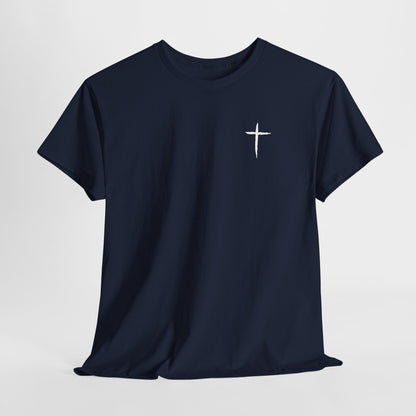 Christian Cross Tee — "May Heavenly Things Constantly Interrupt Our Earthly Things" Inspirational T‑Shirt