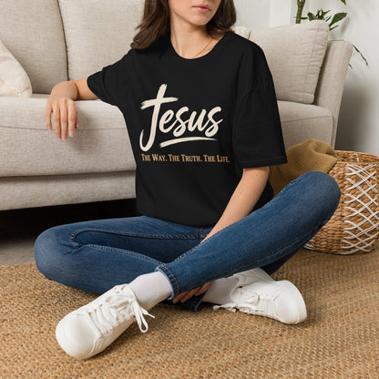 Jesus Script T‑Shirt — 'Jesus: The Way. The Truth. The Life.' Christian Faith Tee