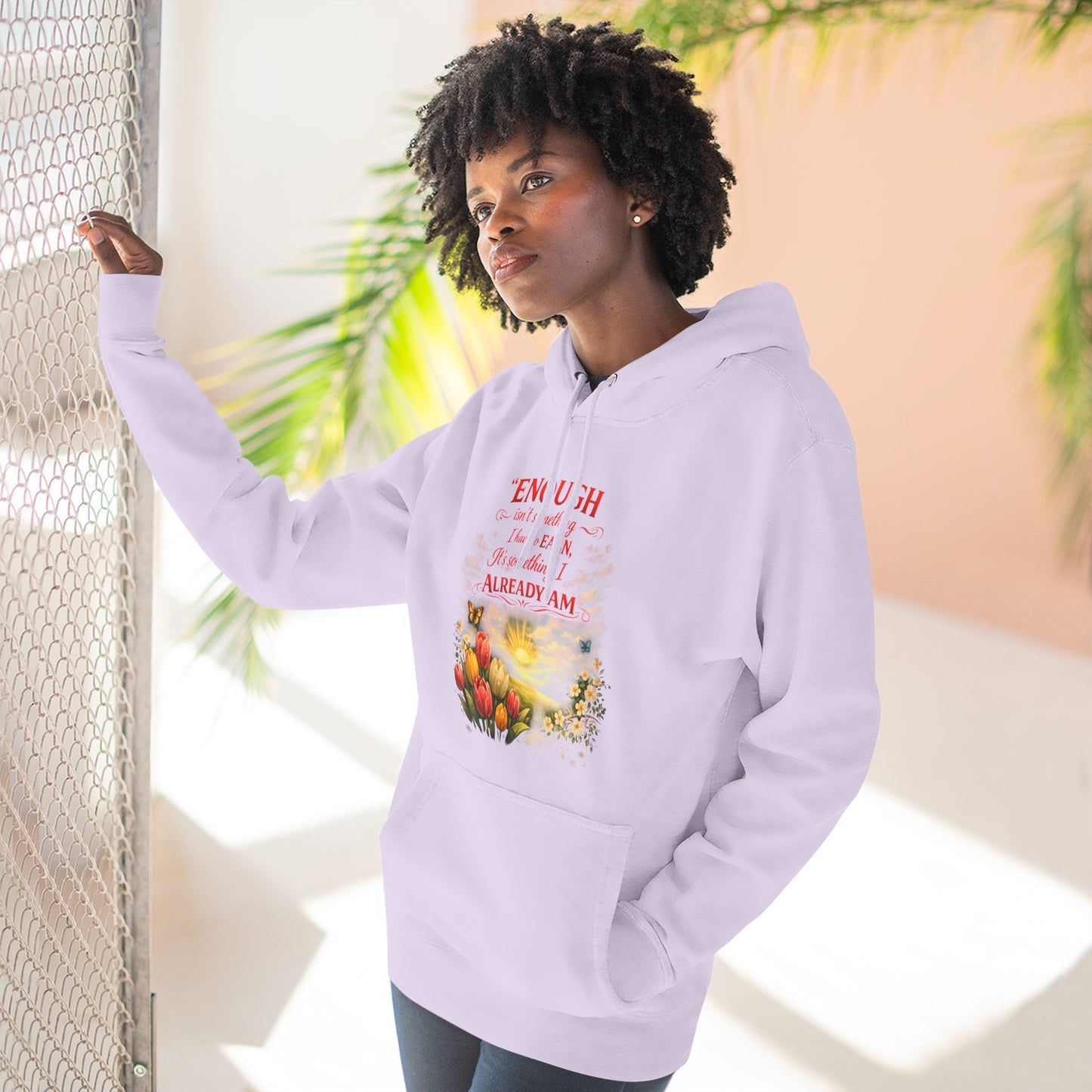 Christian Hoodie — Spiritual Scripture Floral Design ("Even Before He Made the World")