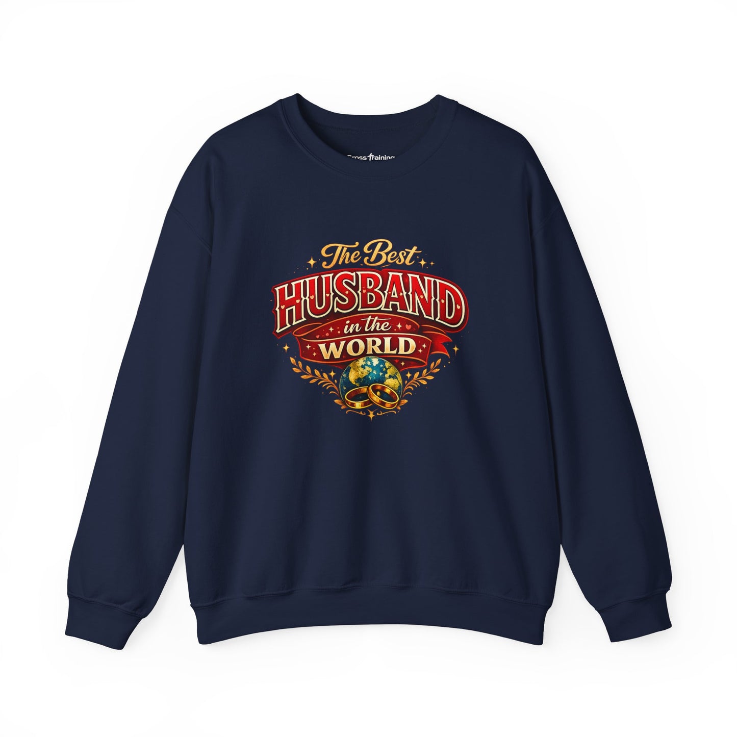 Crewneck Sweatshirt — "The Best Husband in the World" Vintage Globe Gift