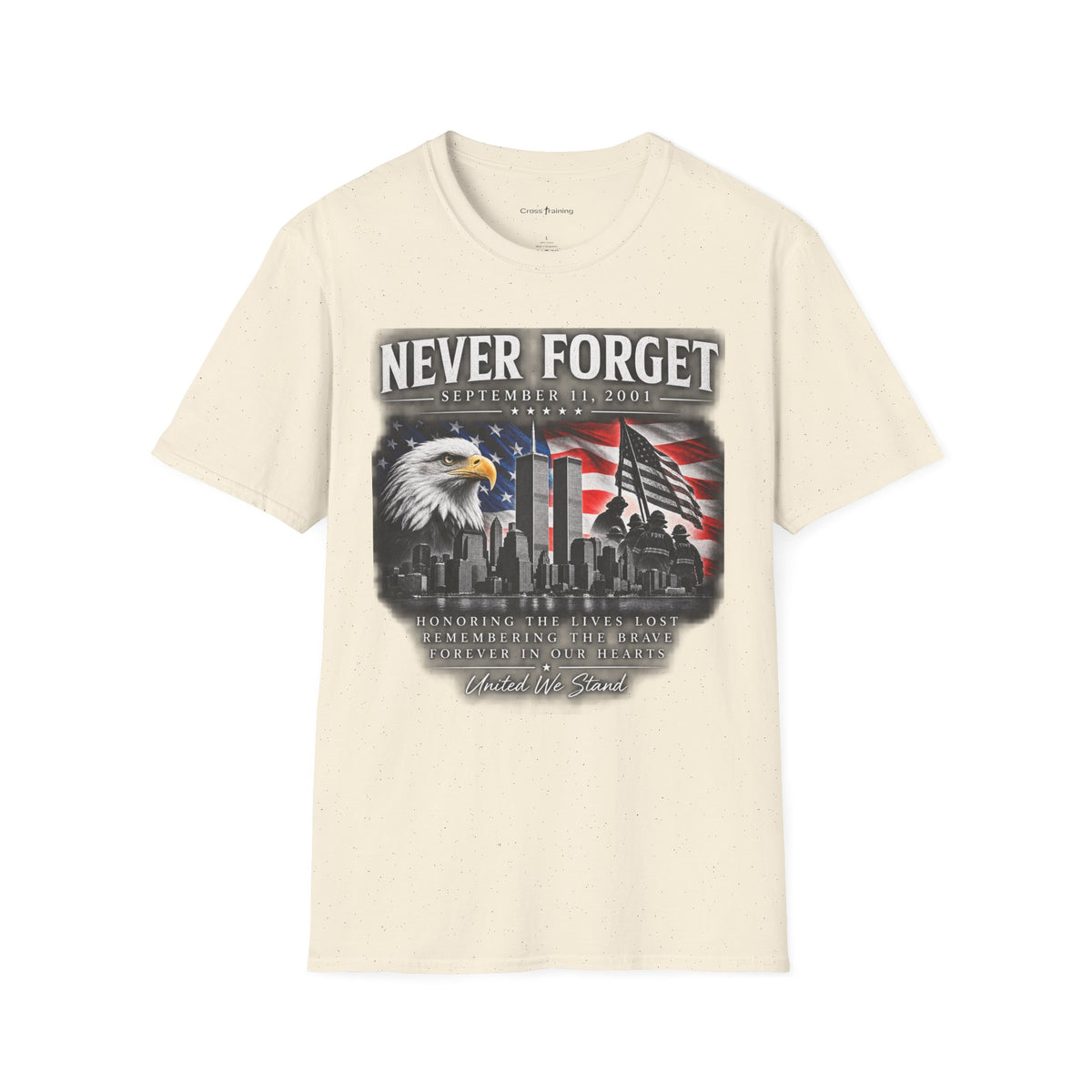 Never Forget 9/11 Memorial T-Shirt — American Flag & Eagle Tribute