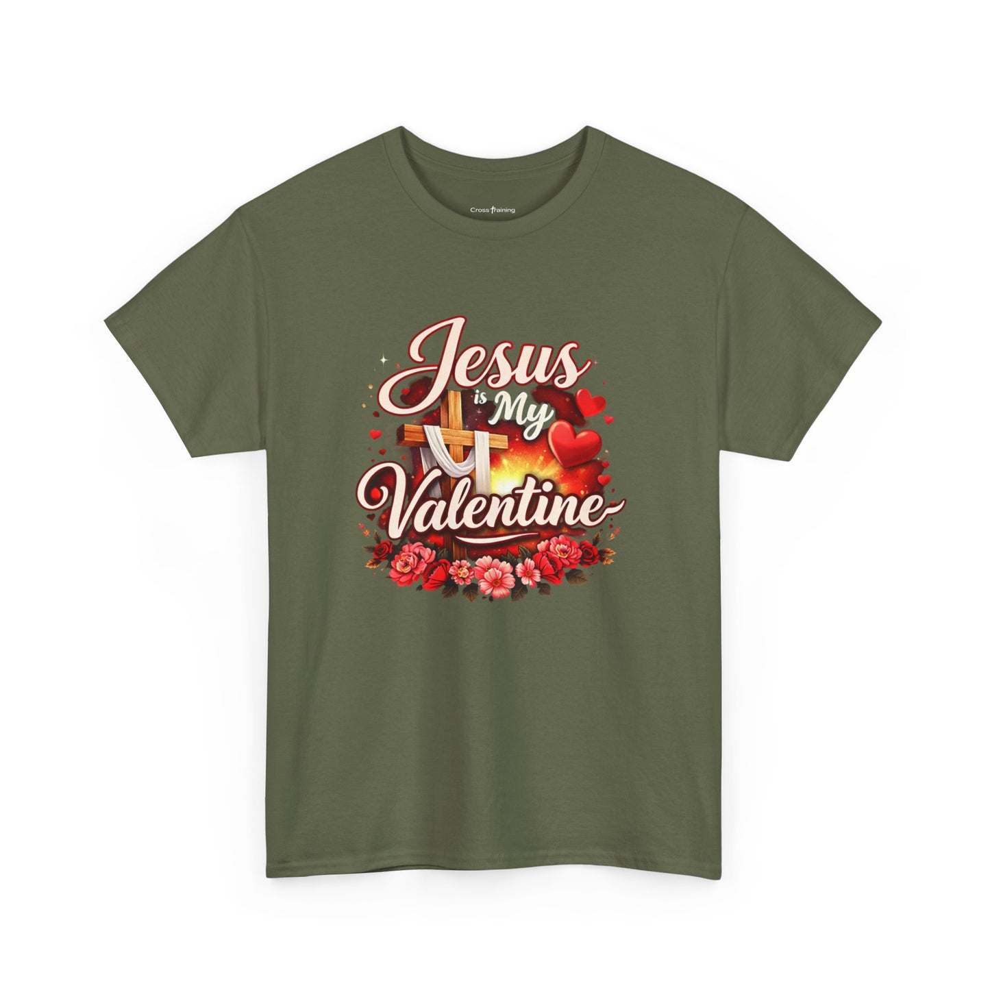 Jesus My Valentine T-Shirt — Christian Valentine Tee with Cross & Hearts