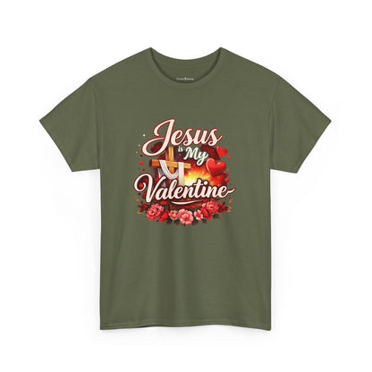 Jesus My Valentine T-Shirt — Christian Valentine Tee with Cross & Hearts