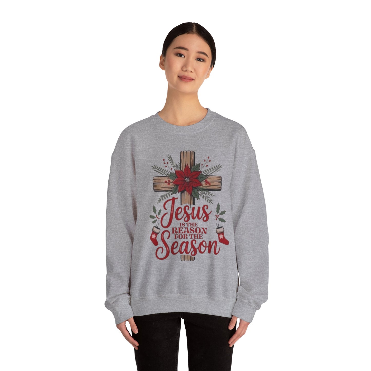 Christmas Sweatshirt — "Jesus Is the Reason for the Season" Crewneck