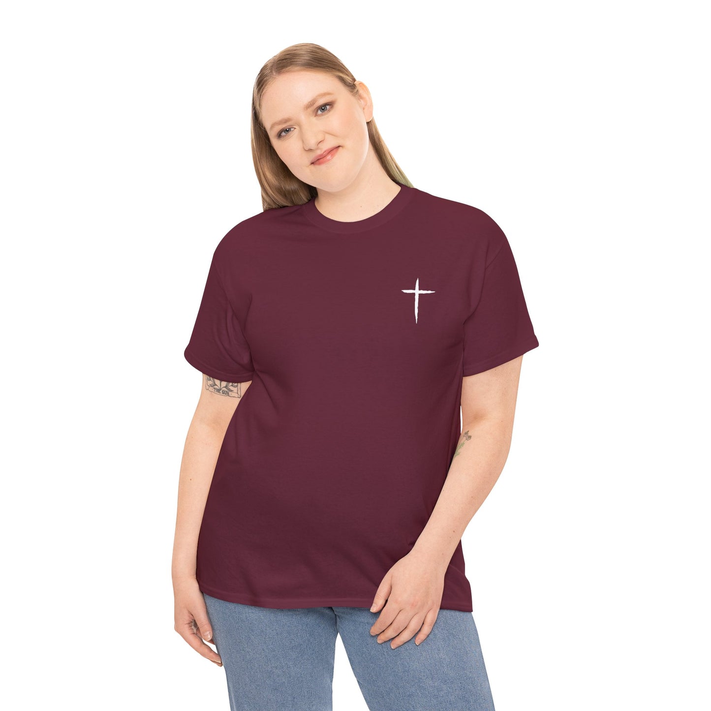 Christian Cross Tee — "May Heavenly Things Constantly Interrupt Our Earthly Things" Inspirational T‑Shirt